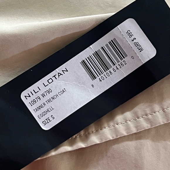 NWT NILI LOTAN Tanner Trench Coat in Eggshell Size Small - Picture 15 of 16